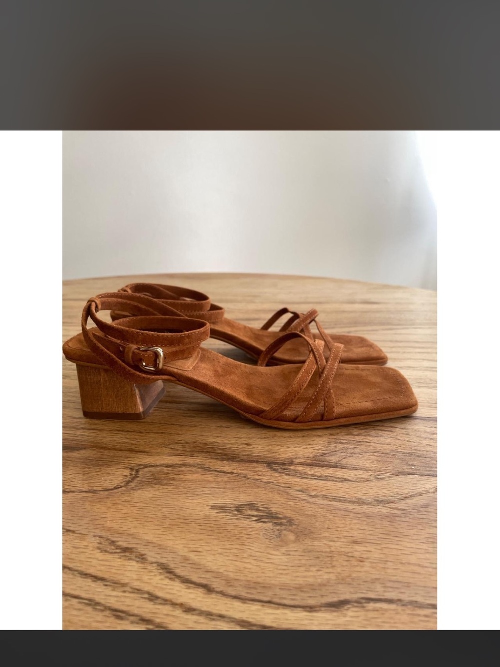 Women’s Zara Suede Strappy Block Heel Sandals - size 39